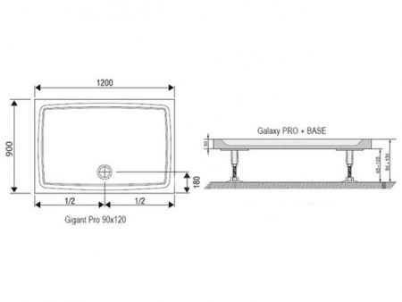 Поддон Ravak Gigant Pro XA03G701010 120x90 фото