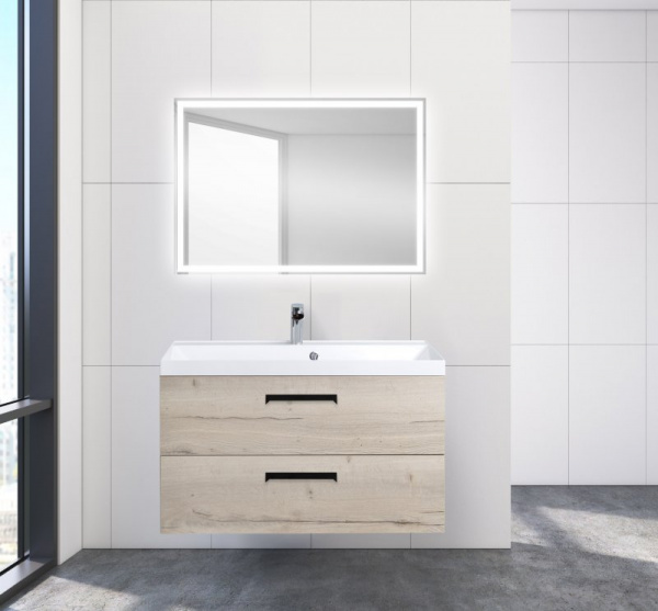 Тумба под раковину Belbagno Aurora AURORA-900-2C-SO-RGB Rovere Galifax Bianco фото