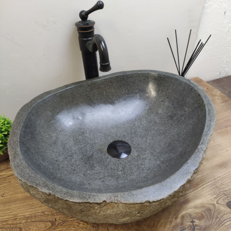 Накладная раковина из речного камня RS01169 (51*45*15) C20 фото