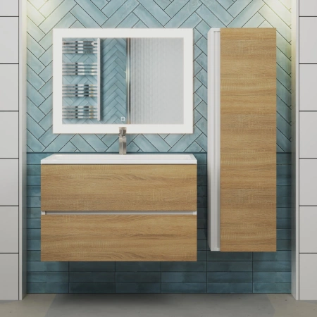 Тумба под раковину Uperwood Barsa 80 293020532 белая/дуб сонома фото