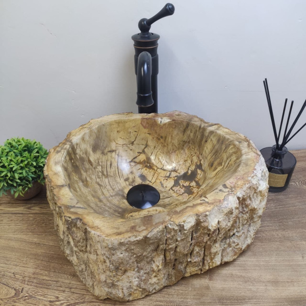 Накладная раковина из окаменелого дерева Fossil Basin OD-01131 (41*35*15) фото