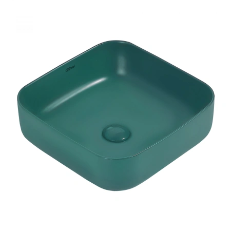 Накладная раковина Abber Rechteck AC2211MBG 38x35 зеленая матовая фото