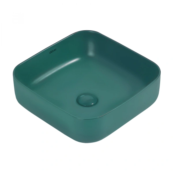 Накладная раковина Abber Rechteck AC2211MBG 38x35 зеленая матовая фото