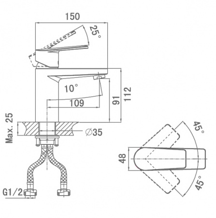 Смеситель для раковины D&K Lessing Rhein DA1322101 фото