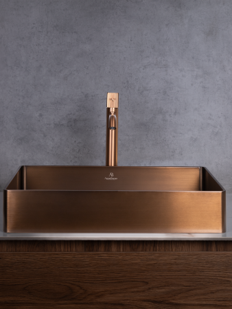 Накладная раковина из нержавеющей стали AltroBagno Astro 001020BrAn состаренная бронза фото