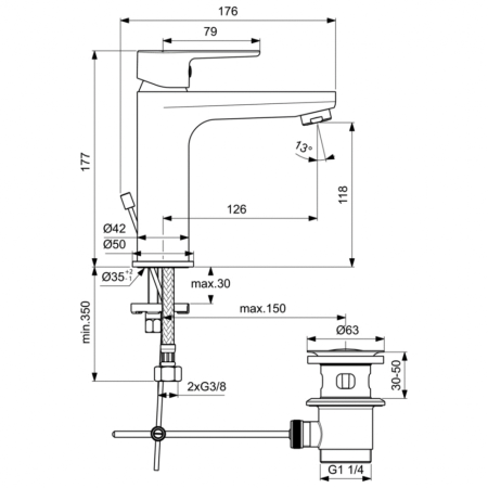Смеситель для раковины Ideal Standard SESIA BC201AA фото