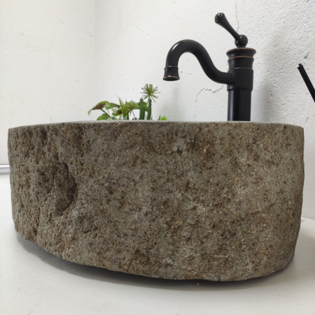 Накладная раковина из речного камня RS01484 (56*37*15) фото