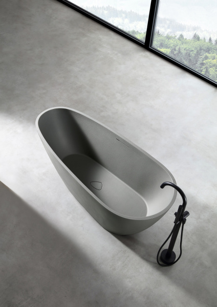 Ванна из искусственого камня Abber Dortmund AM9911MLG 170x75 светло-серая матовая  фото