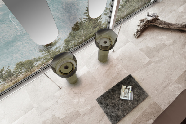 Напольная раковина из полиэфирной смолы Abber Kristall AT2702Vesuvian оливковая фото