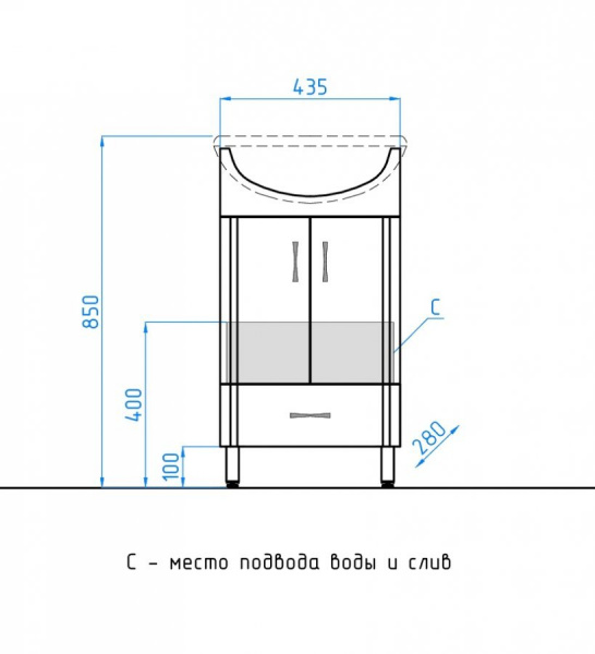 Тумба под раковину Style Line Стандарт ЛС-00000096 фото