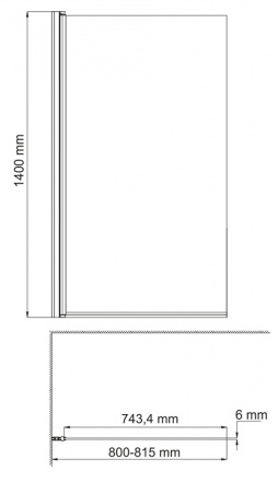 Шторка для ванны распашная WasserKRAFT Berkel 48P01-80L Matt glass матовое стекло фото