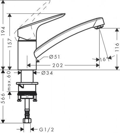 Смеситель для кухни Hansgrohe Logis 71830000 фото