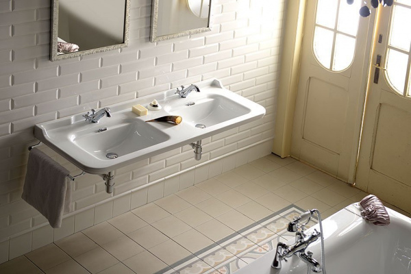 Двойная подвесная раковина Kerasan Waldorf 4143K1bi/cr*3 фото