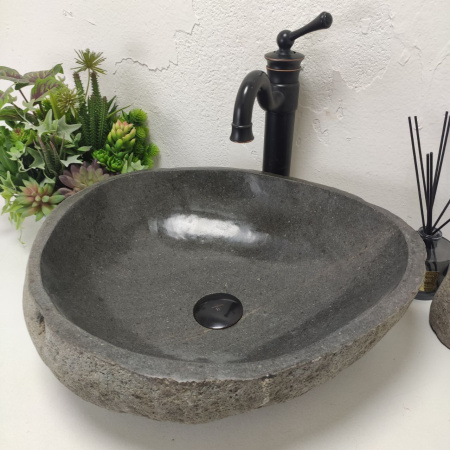 Накладная раковина из речного камня RS01522 (47*42*15) C10 фото