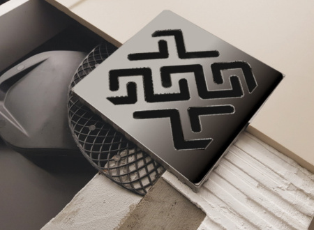 Душевой трап Berges Platz Antik 150х150 боковой слив, хром фото