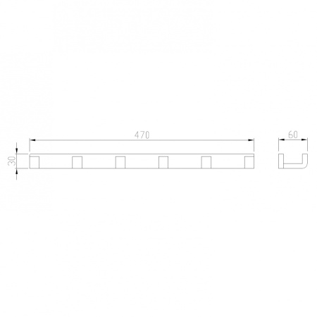Планка с шестью крючками Abber Westen AA1752B черная матовая фото