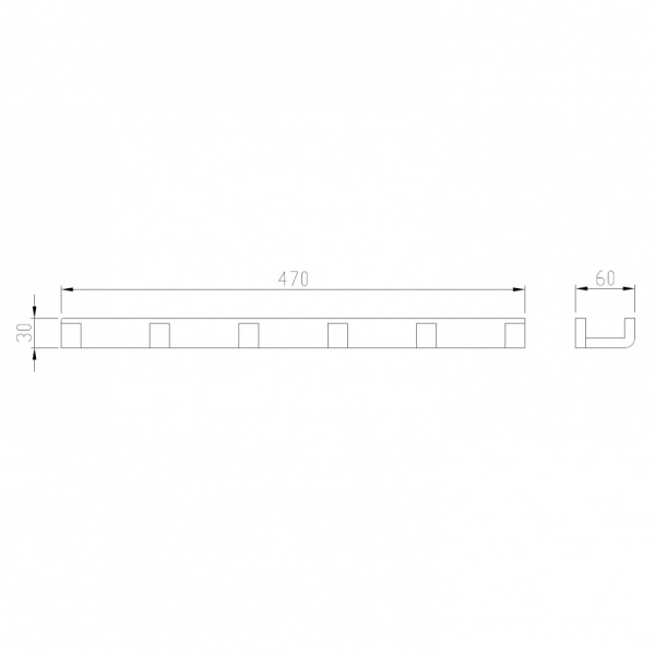 Планка с шестью крючками Abber Westen AA1752B черная матовая фото