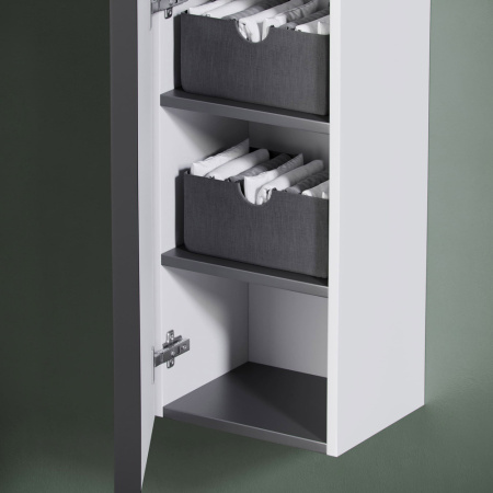 Шкаф-пенал Sancos Delta PDL35W дуб светлый/белый фото