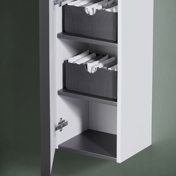 Шкаф-пенал Sancos Delta PDL35W дуб светлый/белый фото