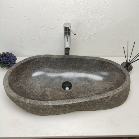 Накладная раковина из речного камня RS01188 (75*37*15) фото