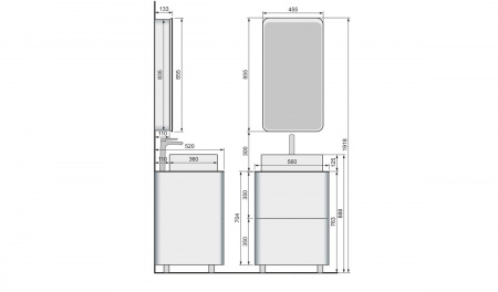 Тумба под раковину Raval Pure 56 Pur.01.56/N/W фото