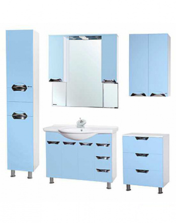 Зеркало-шкаф с подсветкой Bellezza Белла-105 Люкс голубой фото