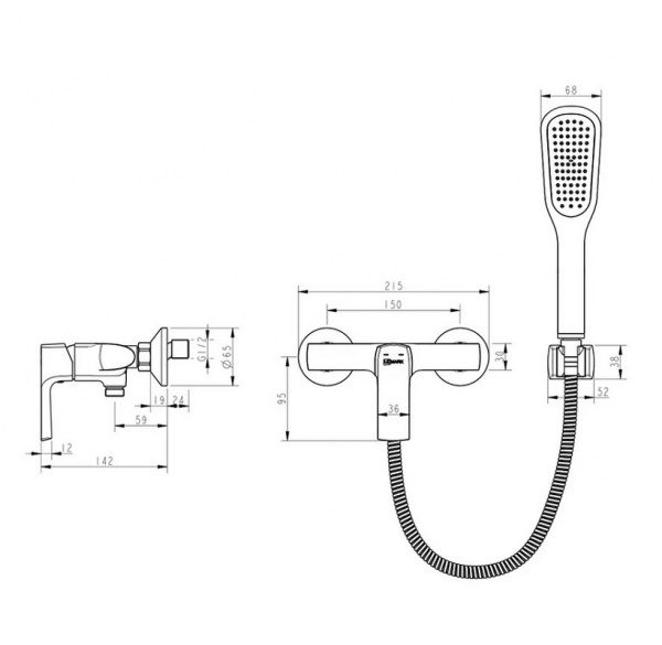 Смеситель для душа Lemark Ursus LM7203BL фото
