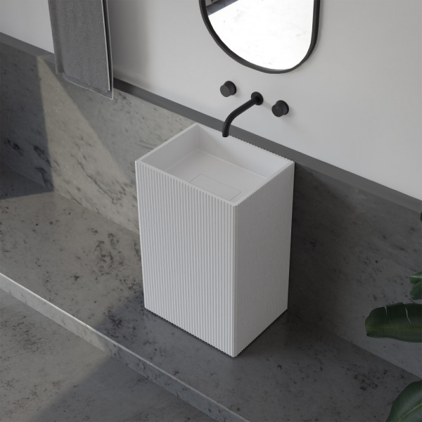 Напольная раковина Abber Stein AS2503-H 50x40 белая матовая фото