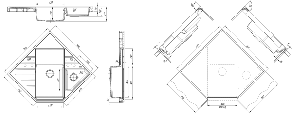 Кухонная мойка БОМБЕИ1/2 Florentina 20.375.J0900 шампань фото