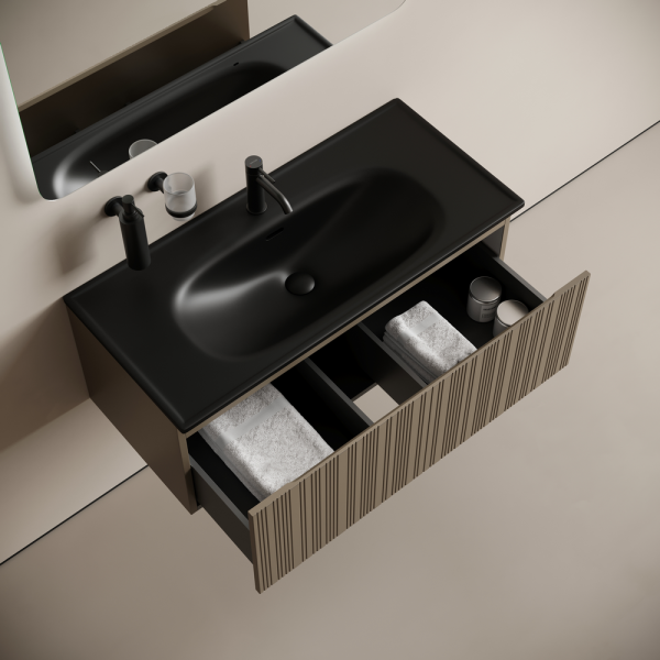 Тумба под раковину Sancos Code CD100GB серо- бежевая фото