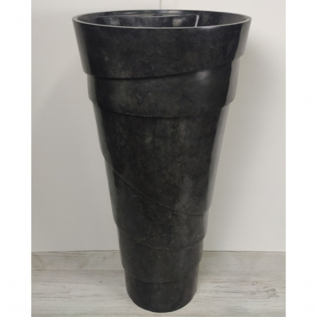 Напольная раковина из мрамора Indo Pedestal Black Spiral MN-393 фото