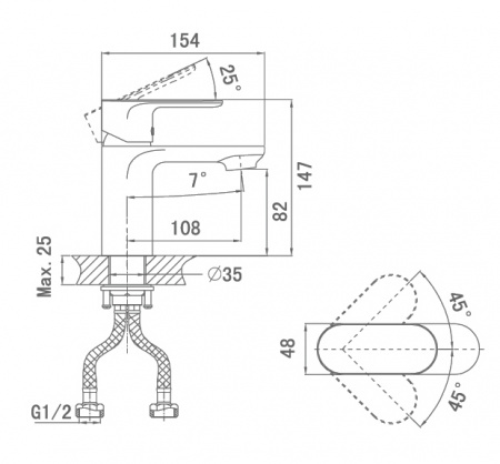 Смеситель для раковины D&K Durer Bayern DA1252101 фото