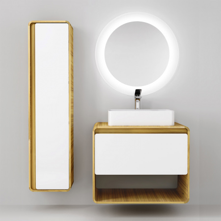 Зеркало с подсветкой Jorno Ronda Ron.02.80/P/W фото