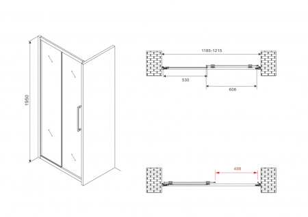 Душевая дверь ABBER Schwarzer Diamant AG30120H 120 см фото
