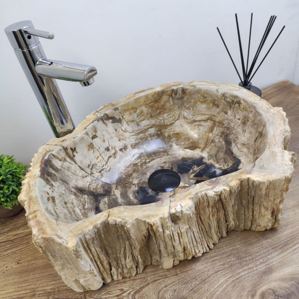 Накладная раковина из окаменелого дерева Fossil Basin OD-01125 (49*35*15) фото