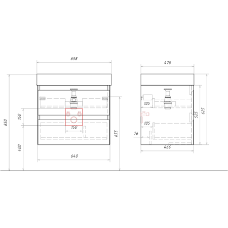 Столешница из керамогранита Aqwella STG662X476GS серый камень фото