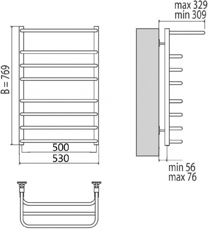 Полотенцесушитель электрический Terminus Арктур с полкой П8 4660059920436 500х796 фото