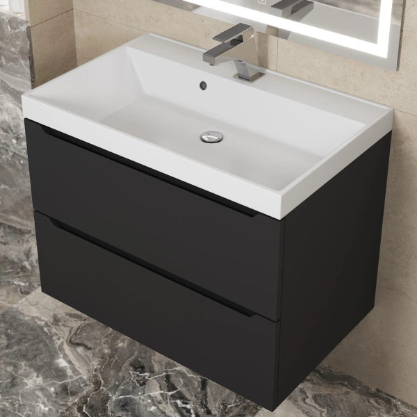 Тумба под раковину Uperwood Tanos 70 291020231 черная матовая фото