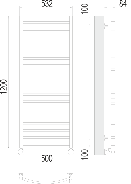 Водяной полотенцесушитель Классик П22 500х1200 Terminus 4670078529619 фото
