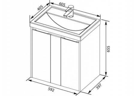 Тумба с раковиной Aquanet Клио 60 00212559 фото