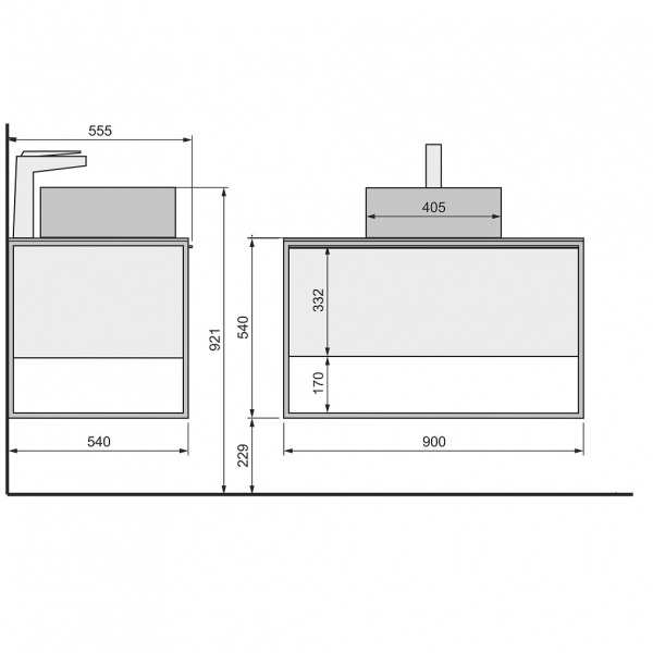 Тумба под раковину Jorno Steal Ste.01.90/P/Da 90 см фото
