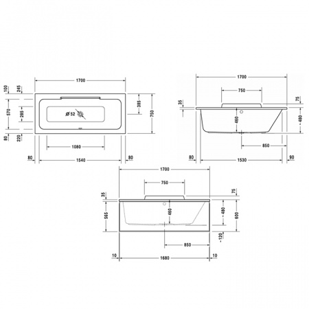 Акриловая ванна Duravit Durastyle 700297000000000 170x75 фото