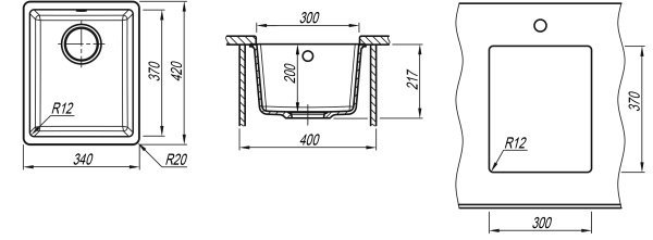 Кухонная мойка ВЕГА 300 Florentina 22.305.А0300 грей фото