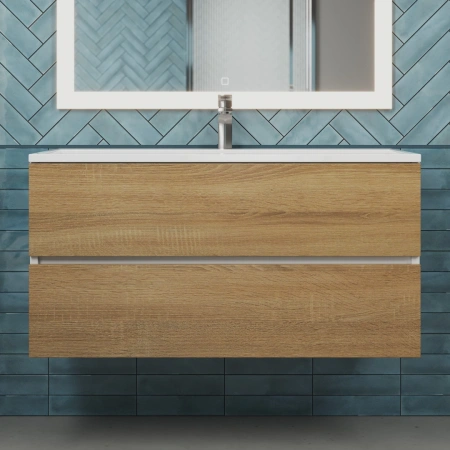 Тумба под раковину Uperwood Barsa 100 293020533 белая/дуб фото