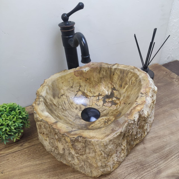 Накладная раковина из окаменелого дерева Fossil Basin OD-01131 (41*35*15) фото