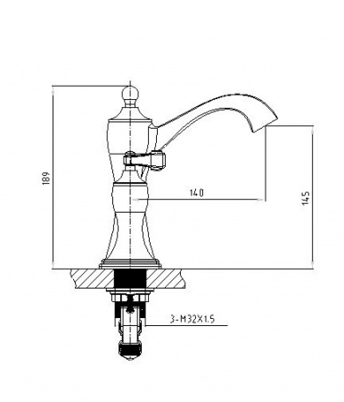 Смеситель для раковины двухвентильный Timo Unari 7511/04F черный антик фото