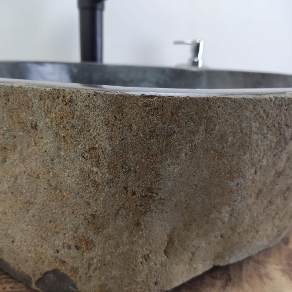 Накладная раковина из речного камня RS0643 (48*41*15) фото