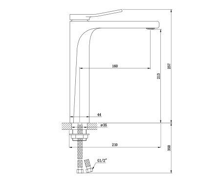 Высокий смеситель для раковины Bronze de Luxe Element EL21CB фото
