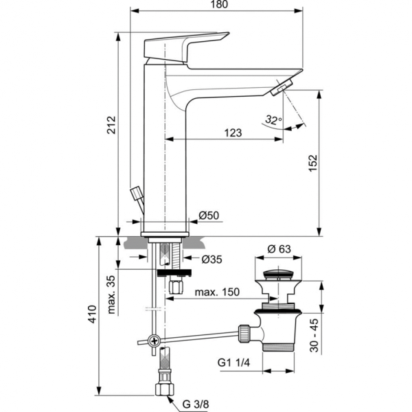 Смеситель для раковины Ideal Standard TESI A6563AA фото