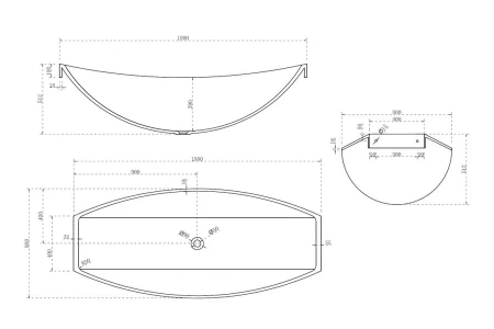 Подвесная ванна из полиэфирной смолы Abber Kristall AT9704Rubin 180x80 красная фото